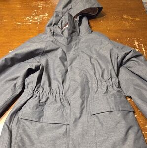 The North Face Grey Hooded Fleece Lined Raincoat
